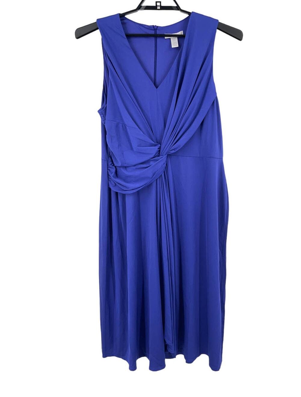 London Times dress blue v neck twist sleeveless size 18